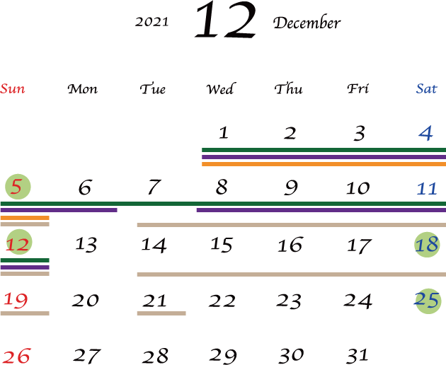 12月カレンダー